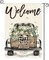 Welcome Spring Truck Garden Flag 12x18 Inch Double Sided, Cotton Rustic Buffalo Plaid Yard Outdoor Flag